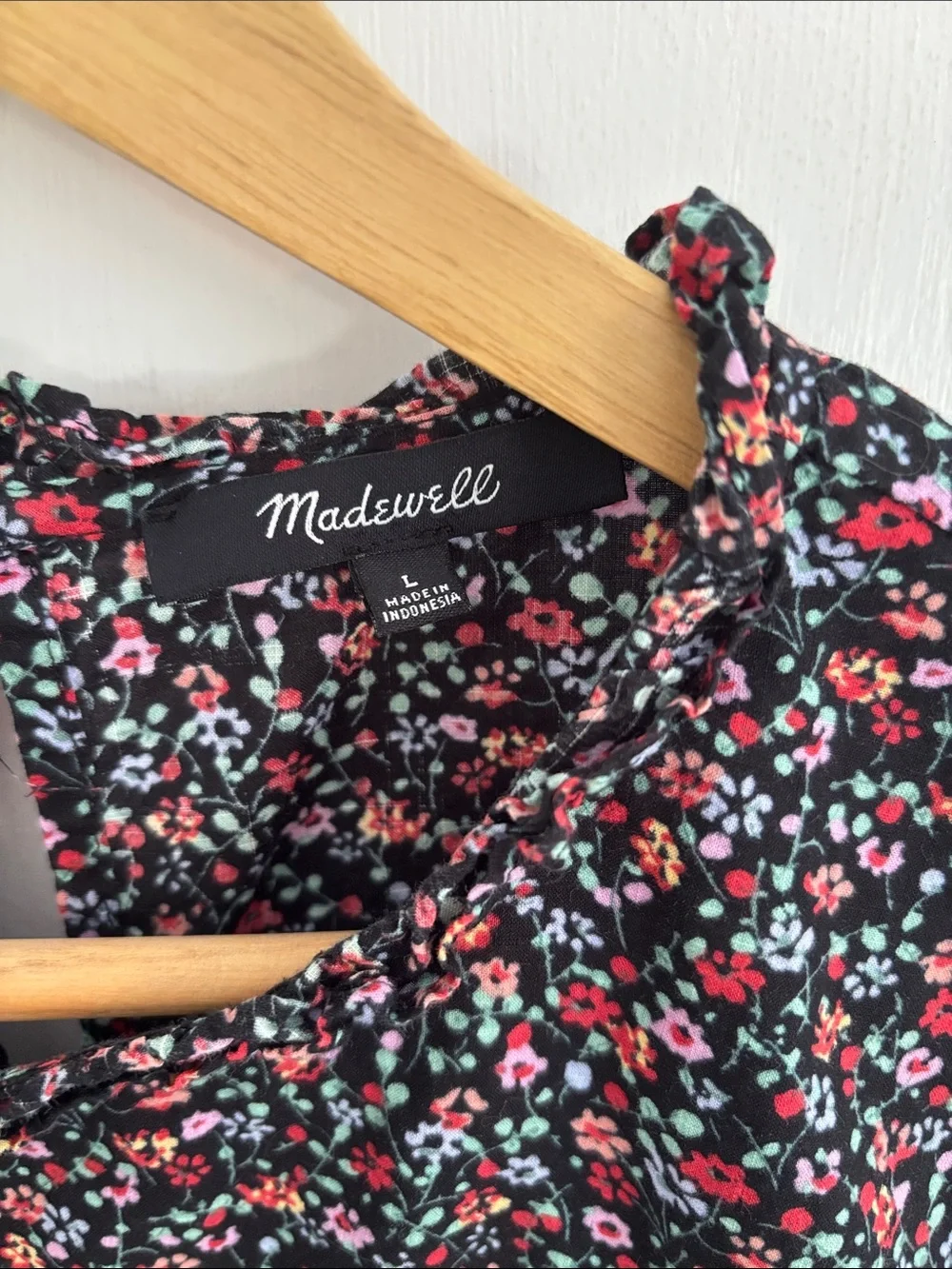 Madewell Puff-Sleeve Ruffle Top in Fieldwalk Floral
